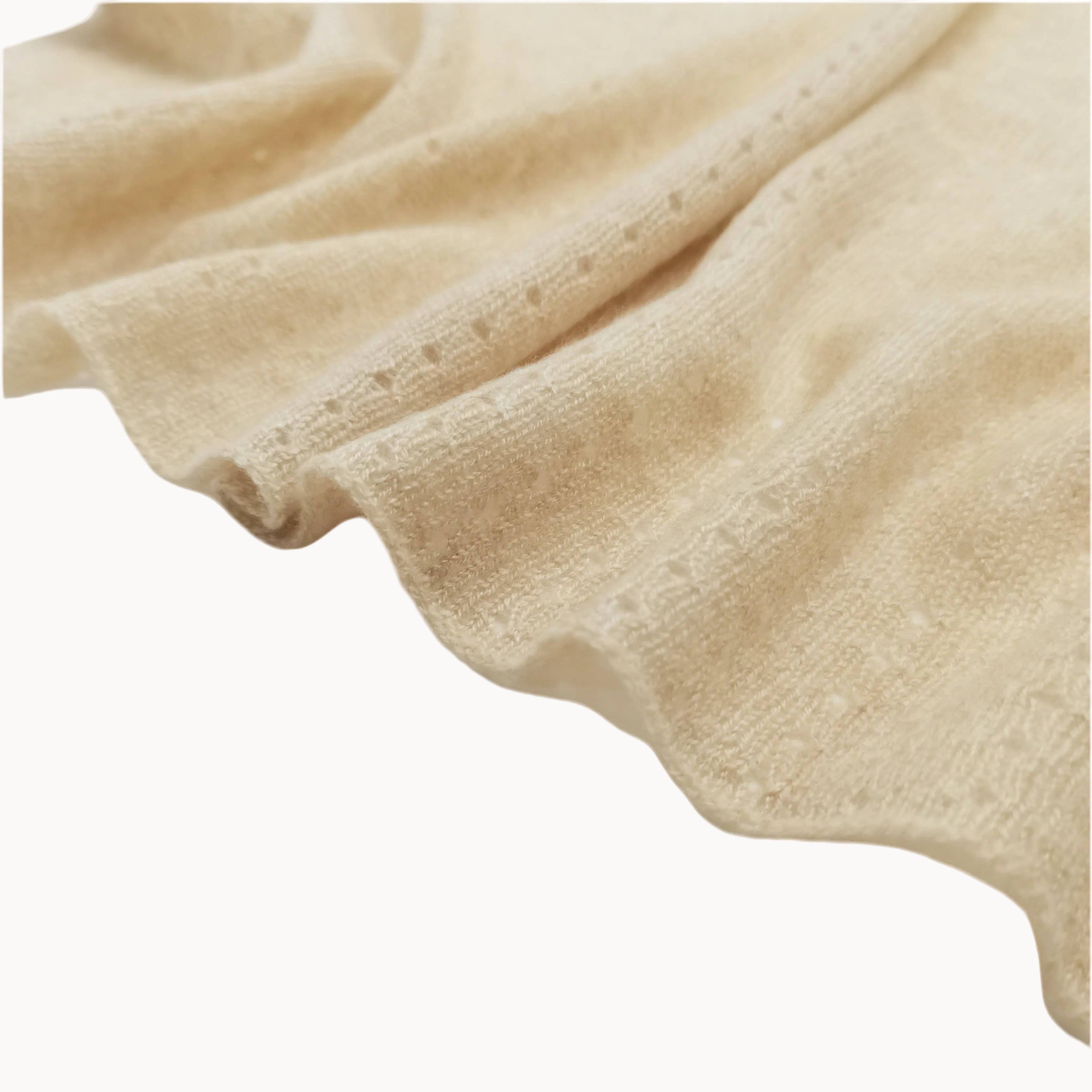 Cashmere pointelle Blanket Caramel