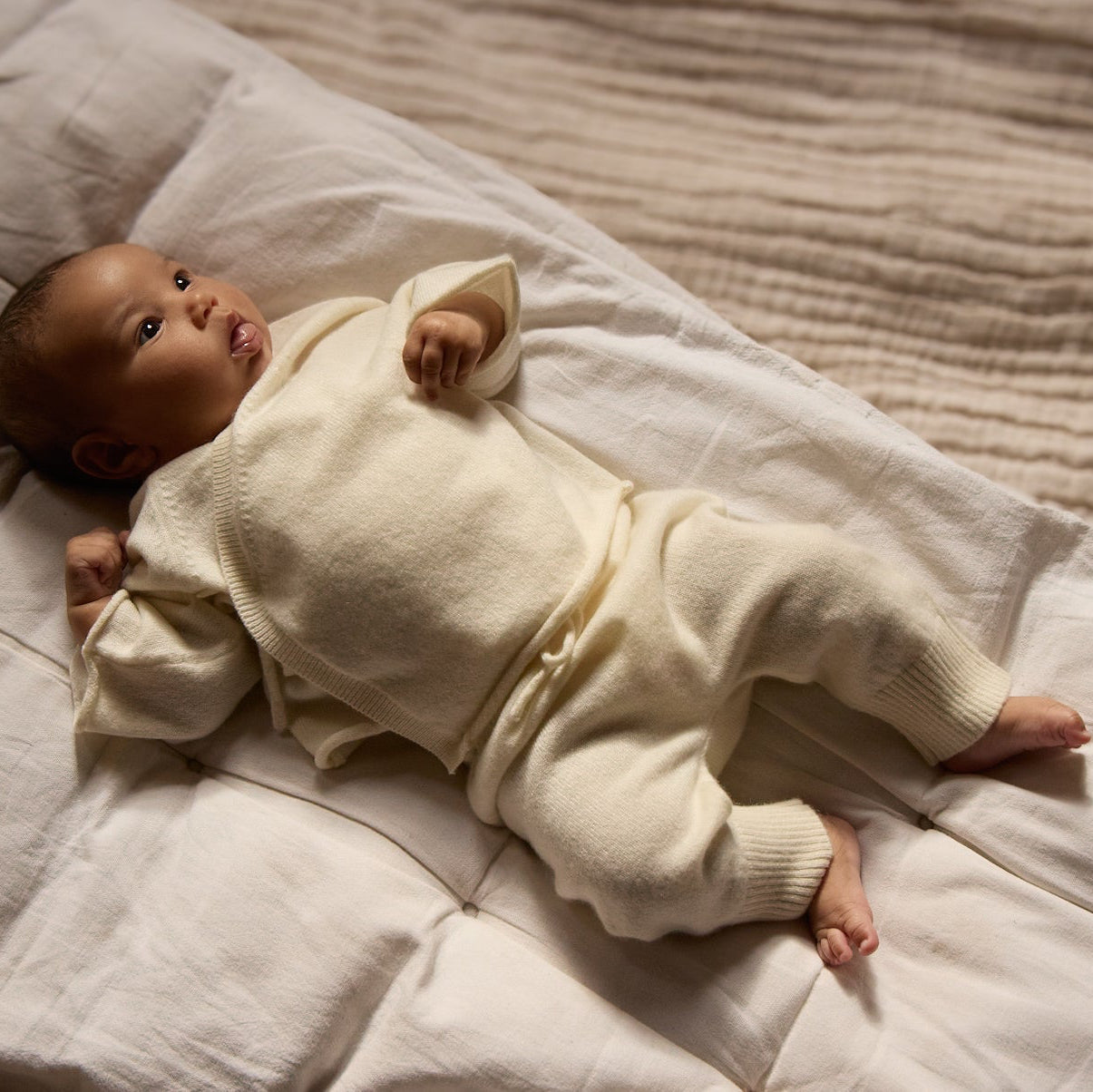 The Ivory Kimono Cardigan and Trouser Set