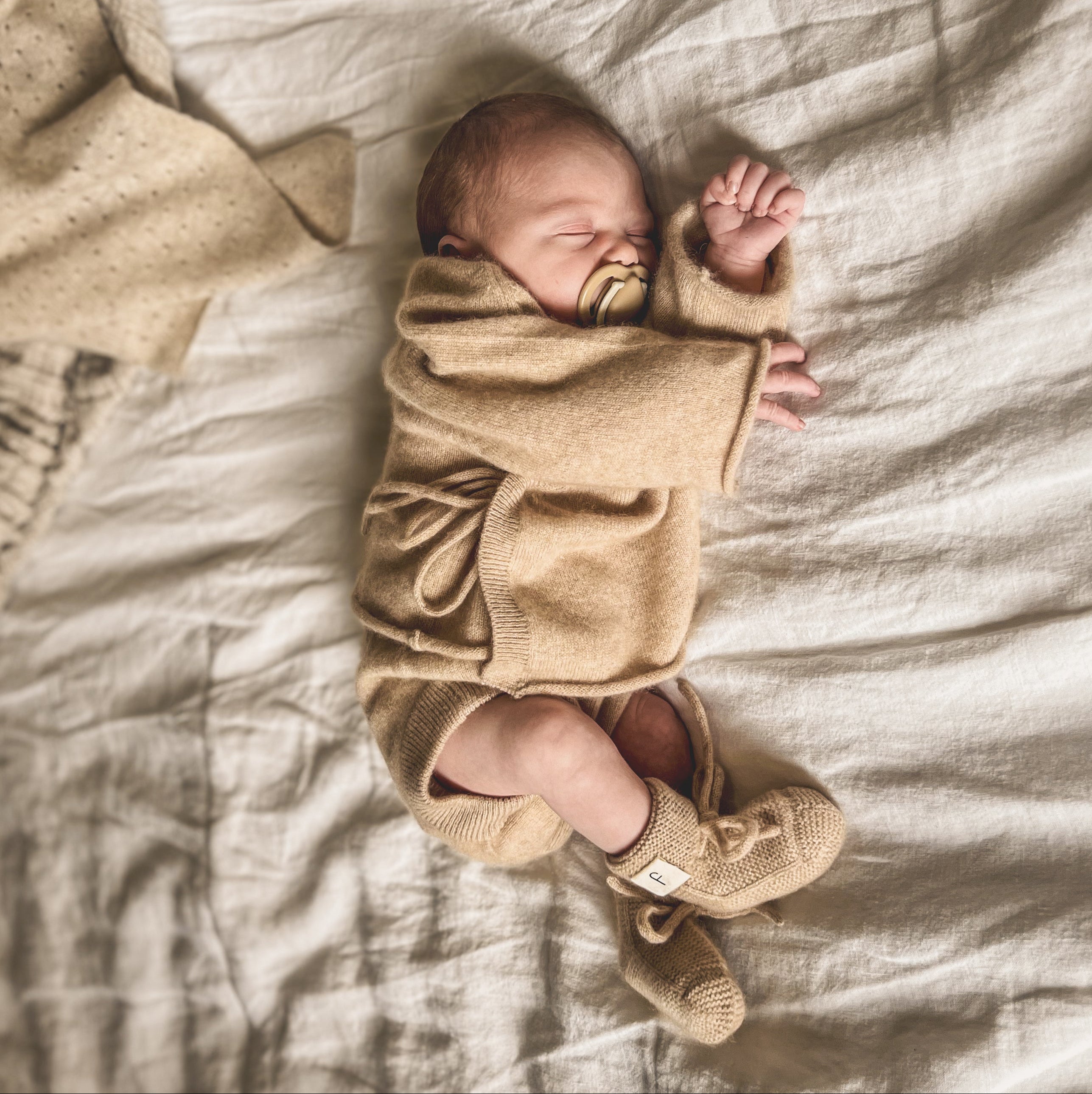 Cashmere Cardigan and Bloomer Set Caramel