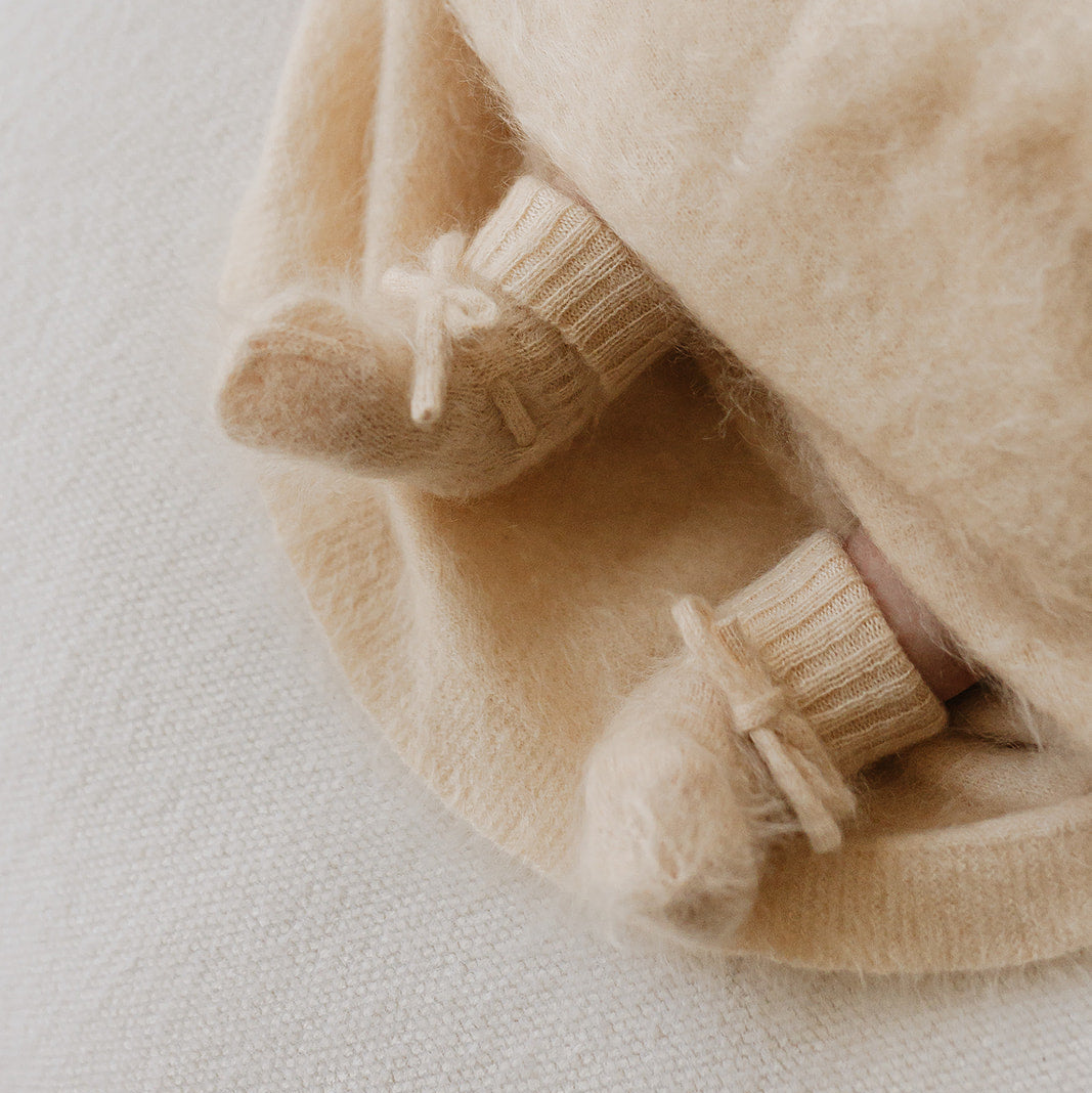 Brushed Cashmere Bootie socks Beige