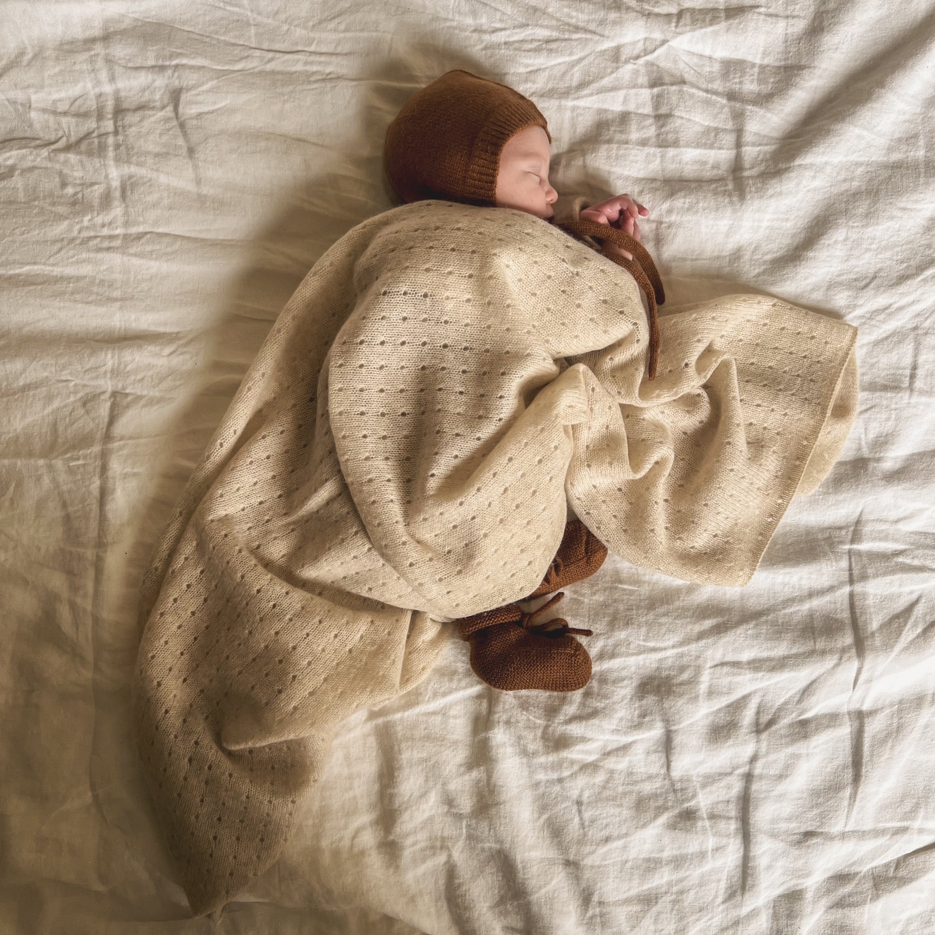 The Caramel Pointelle Blanket