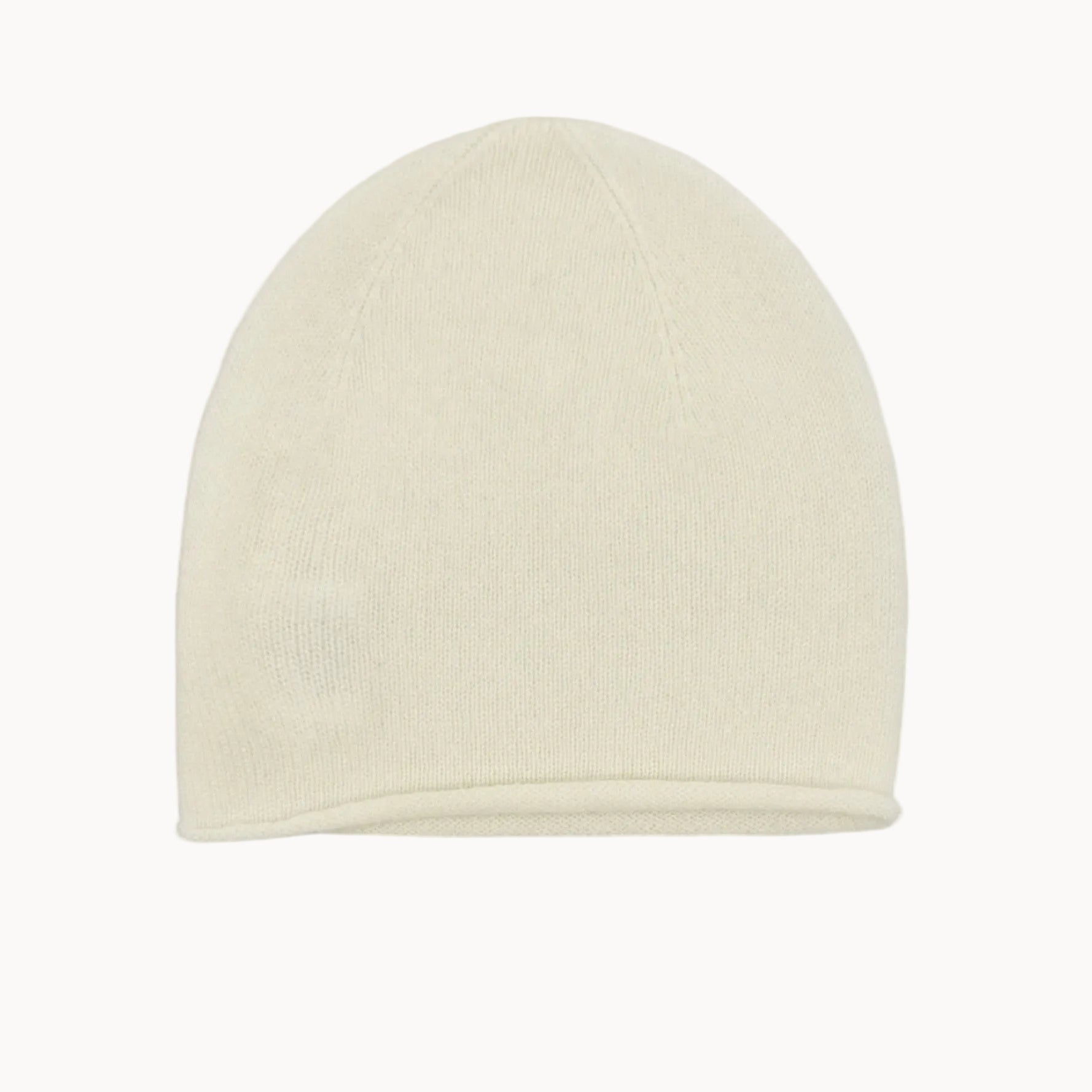 Beige beanie on a white background