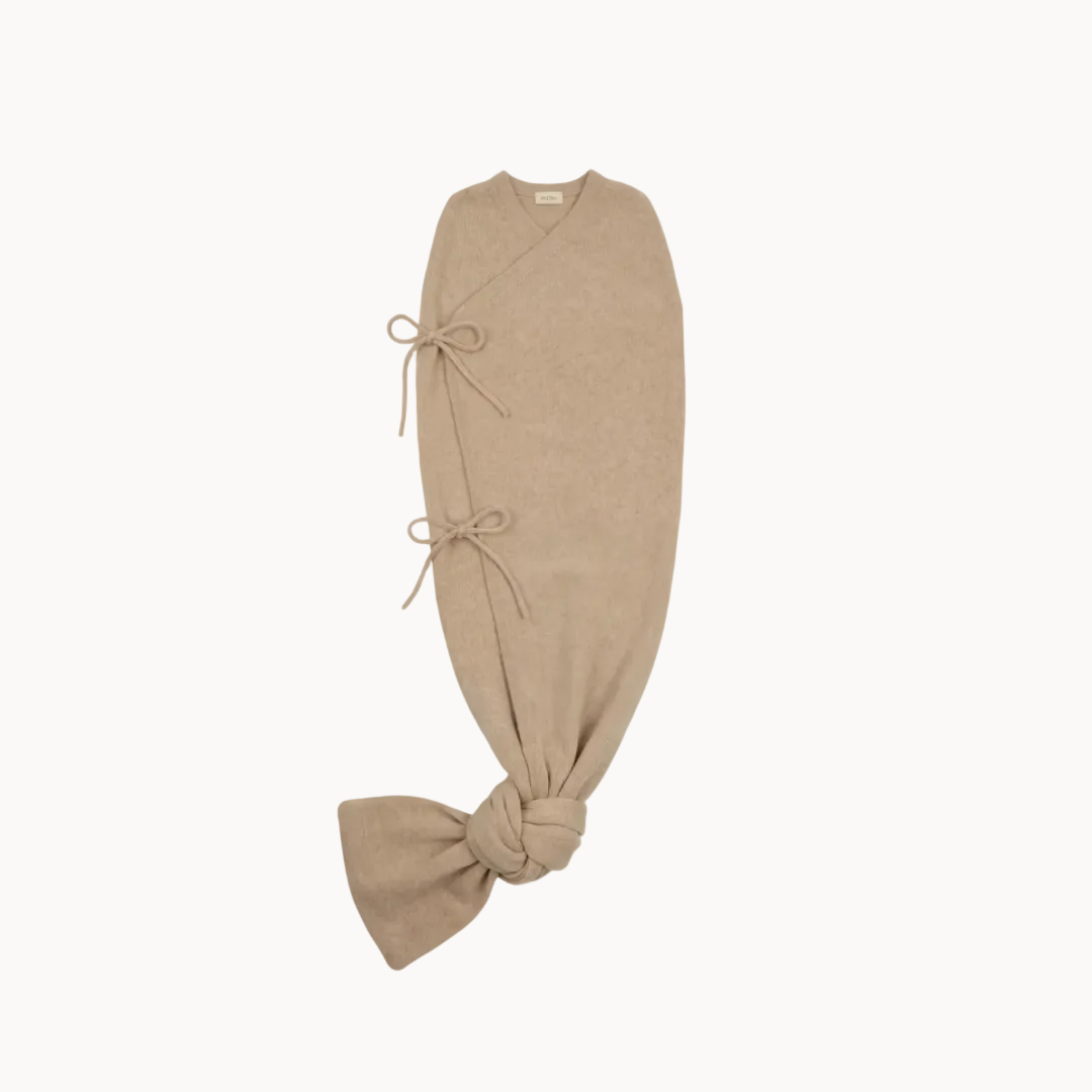 Beige baby swaddle wrap cashmere