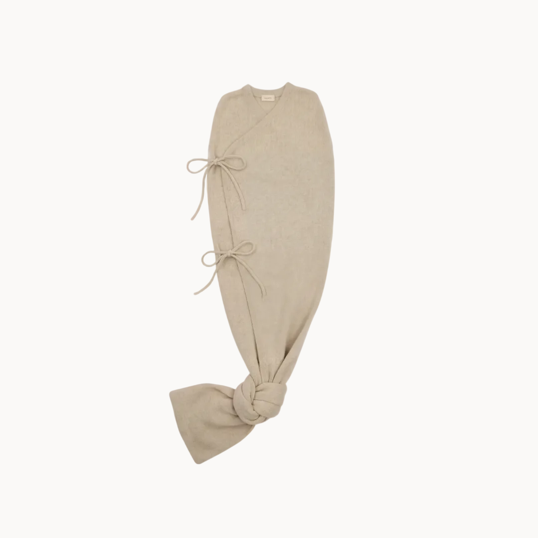 Beige cashmere swaddle wrap
