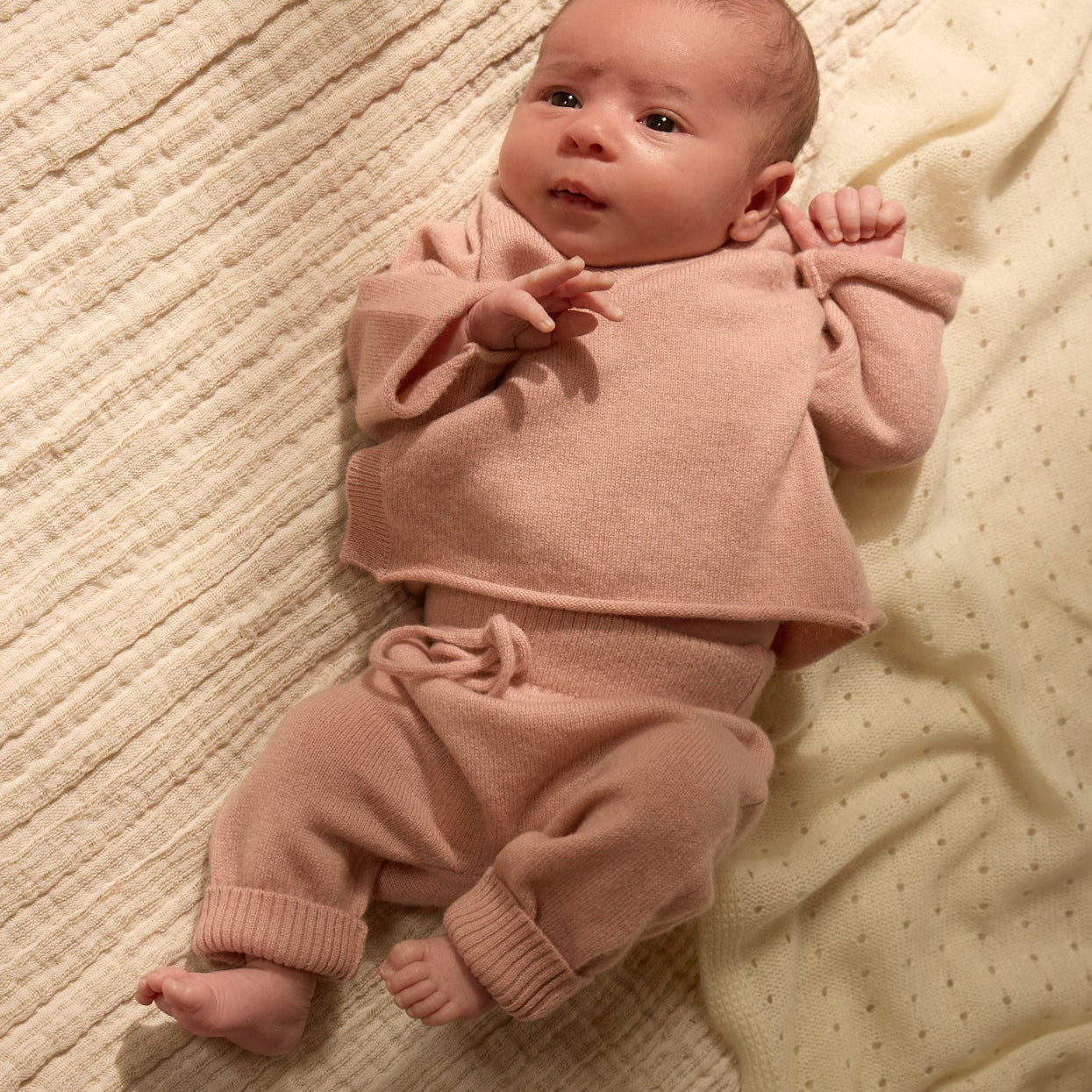 The Dusty Rose Kimono Cardigan and Trouser Set