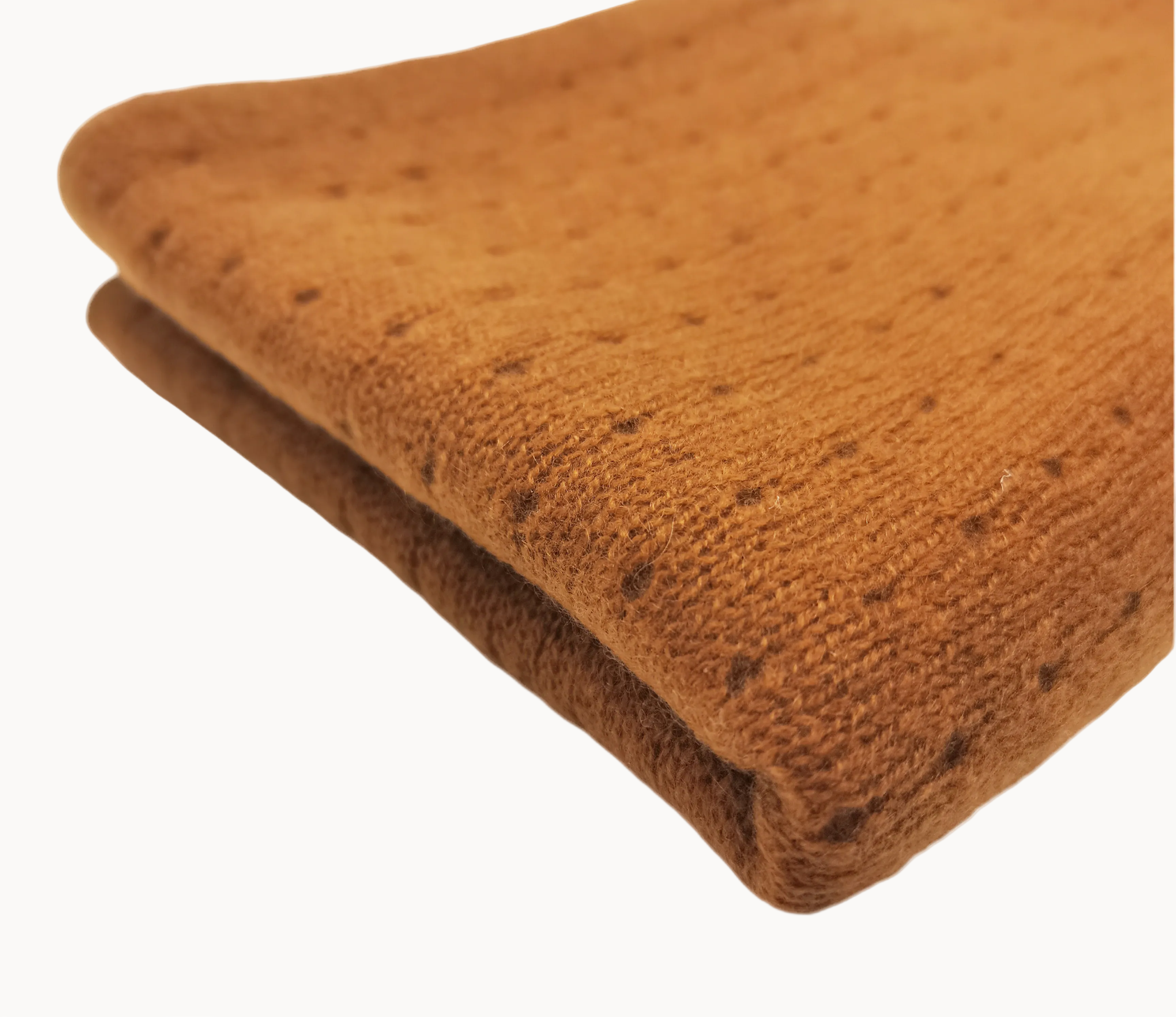 Cashmere pointelle Blanket warm terracotta