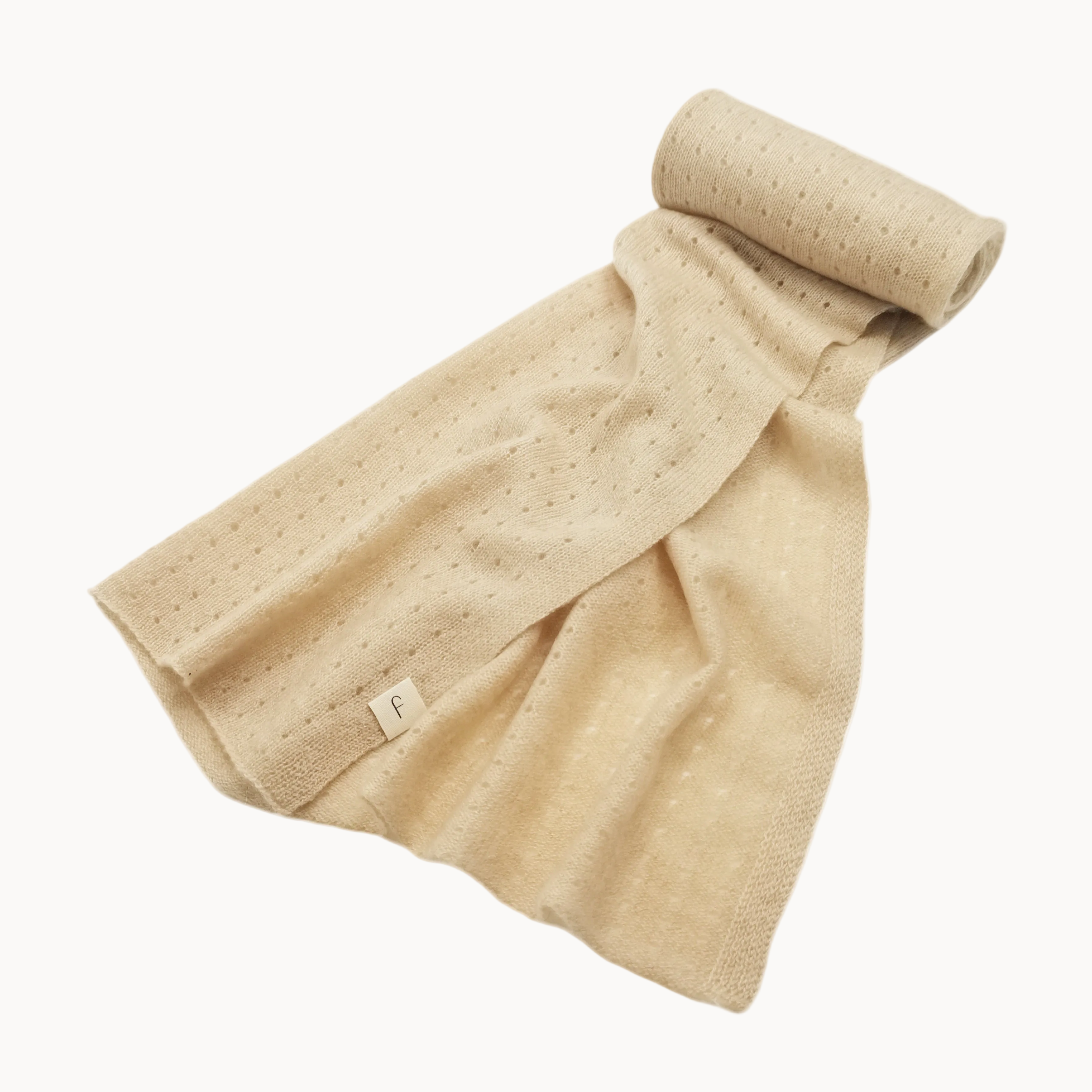 Cashmere pointelle Blanket Caramel