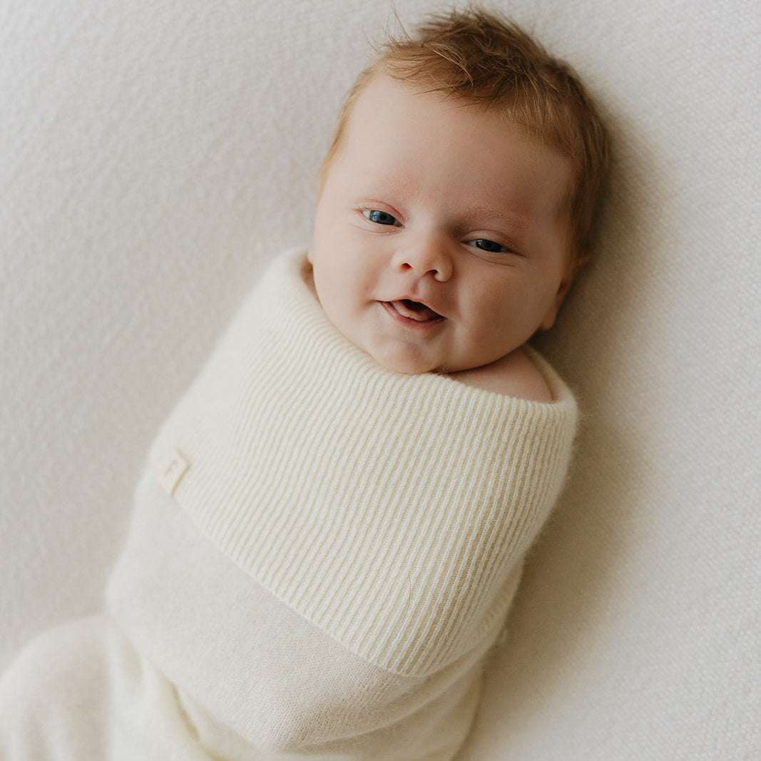 Brushed Cashmere Swaddle Cocoon White