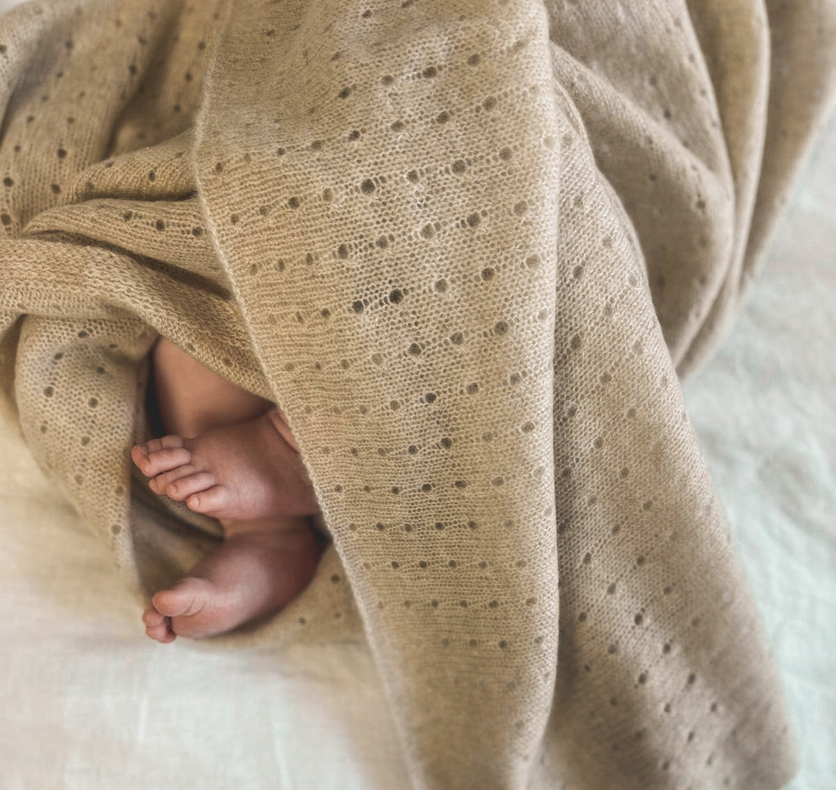 Caramel Cashmere baby blanket, hat and booties gift set