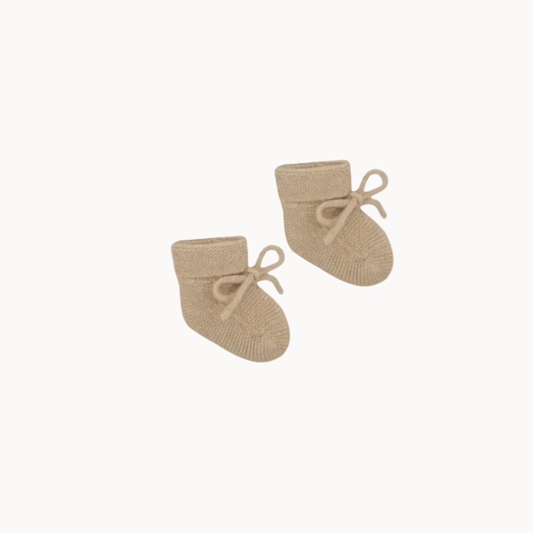 Cashmere beige baby booties