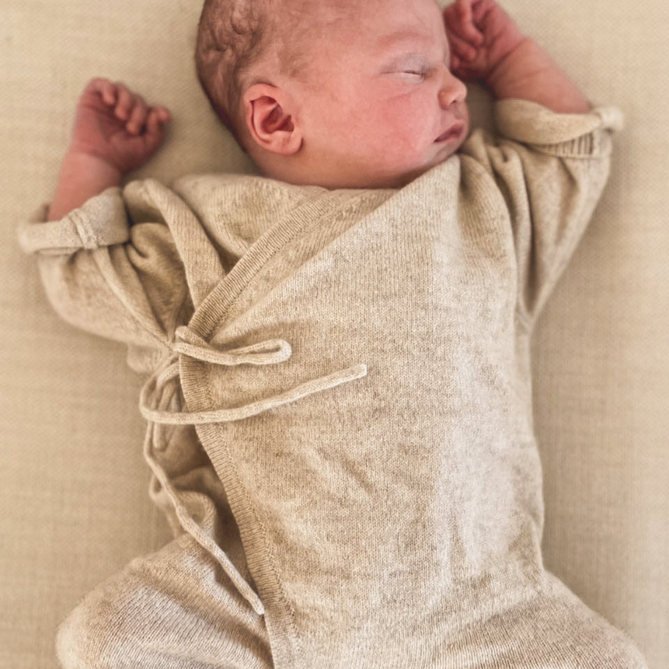 Cashmere Babygrow Almond